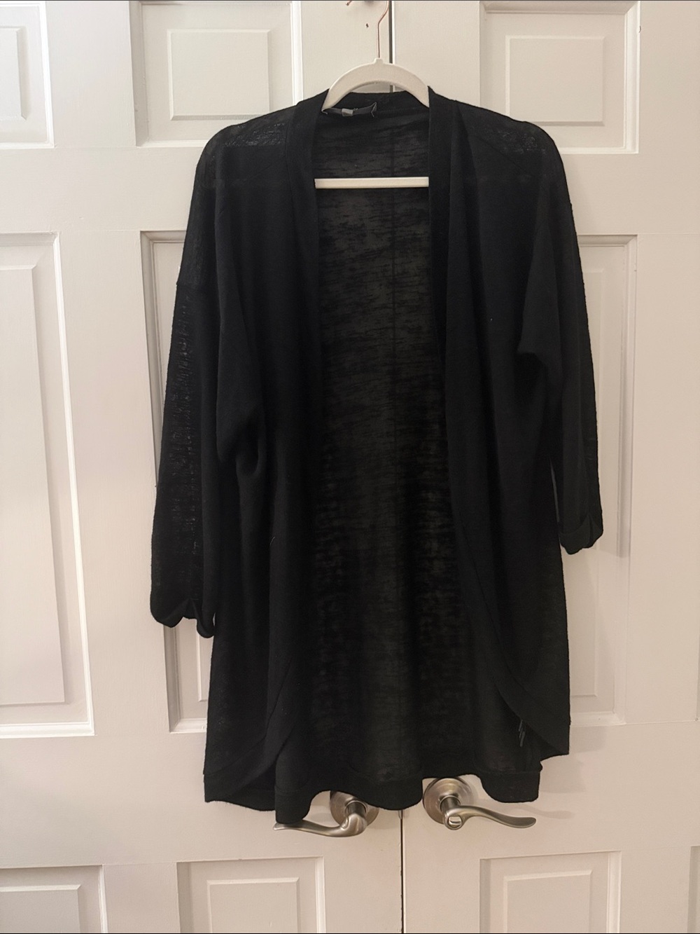 Black Open-Front semi sheer Women's Sweater Cardigan